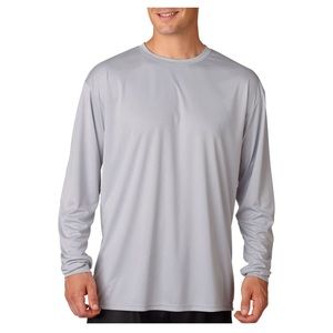 A4 Long Sleeve Cooling Performance Crew Shirt (Silver Gray)